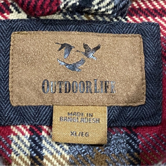 Outdoor Life Multicolor Plaid Button Up Shirt Flannel Long Sleeve Mens Size XL - Picture 10 of 11